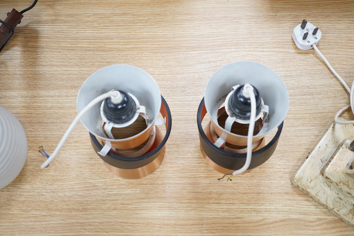 Jo Hammerborg, Denmark - a pair of pendant light fittings, 19cm